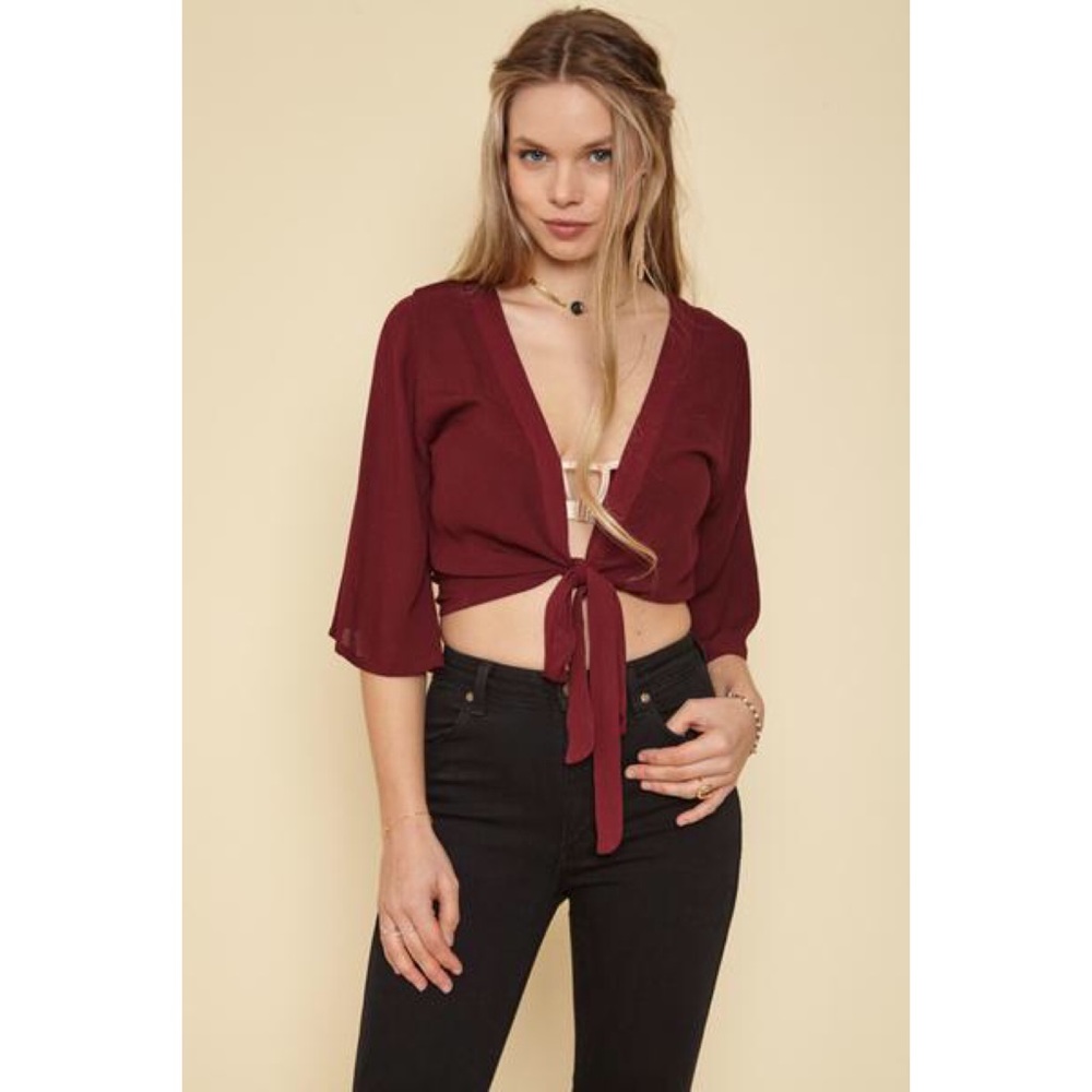 Cleobella Tessie tie front crop top